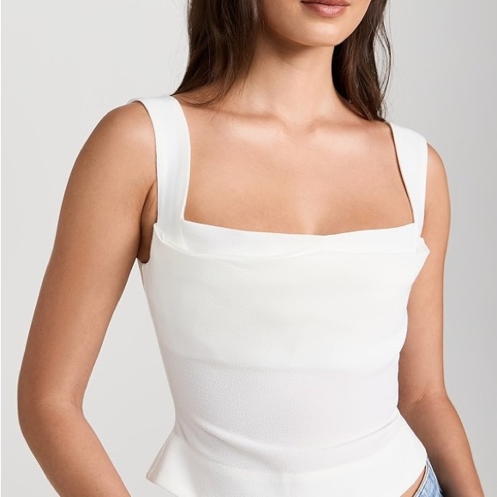 Miaou White Fitted Bustier Tank Top